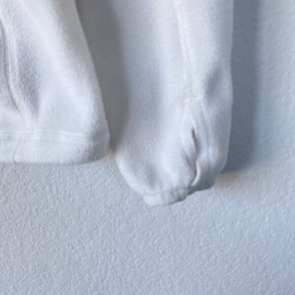 Marmot Womens White full zip fleece jacket pockets Thumb Holes Polartec Size Med - Picture 6 of 12